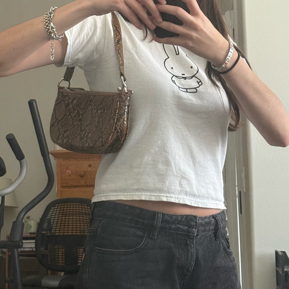 Brown Snake Print Shoulder Bag - Picture 2 of 2